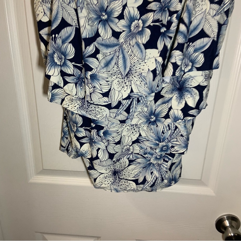 Coco Reef Bra Sized Blue Floral Tiered Tankini Top 40C - Picture 5 of 8